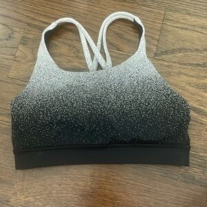 Black and white ombré energy Luluemon bra